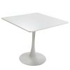 31.5"H White Tulip Table Mid-Century Dining Table with Round MDF Table Top;  Pedestal Dining Table;  End Table Leisure Coffee Table XH